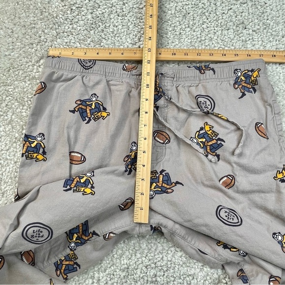 Life Is Good Soft Flannel Mens Pajama Sleep Pants Football man dog size Large - Picture 8 of 11